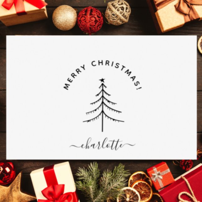 Handgezeichnet Eleganter froher Weihnachtsurlaub Gummistempel (Von Creator hochgeladen)