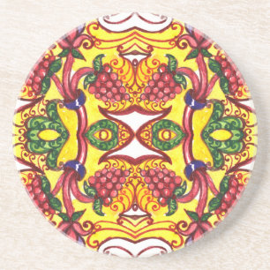 Handgezeichnet: Florale ornamentale Eleganz. Getränkeuntersetzer