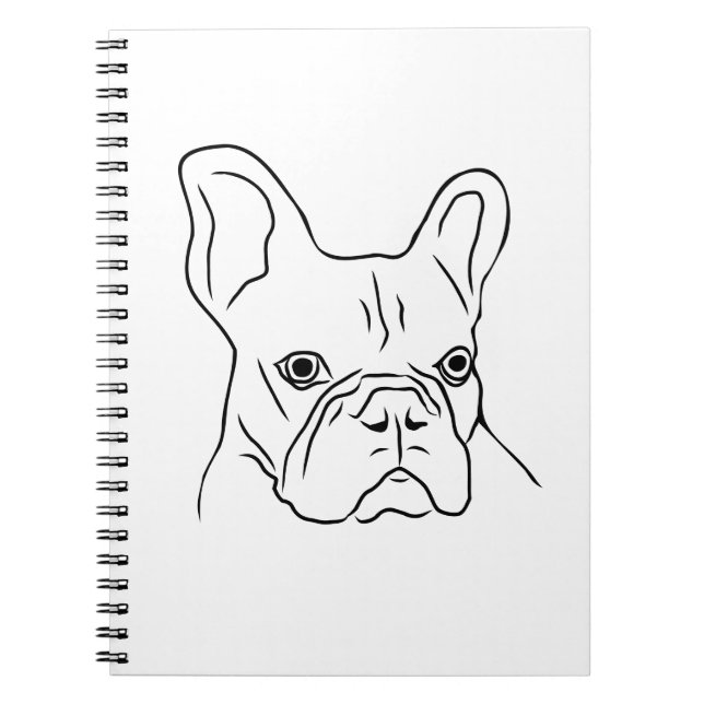 HandGezeichnet Frenchie Face Notizblock (Vorderseite)