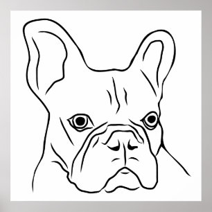 HandGezeichnet Frenchie Face Poster