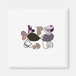 Handgezeichnet gemischte Briefe und Herzen, farbig Magnet