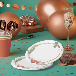 HandGezeichnet Gemüseständer Pappteller