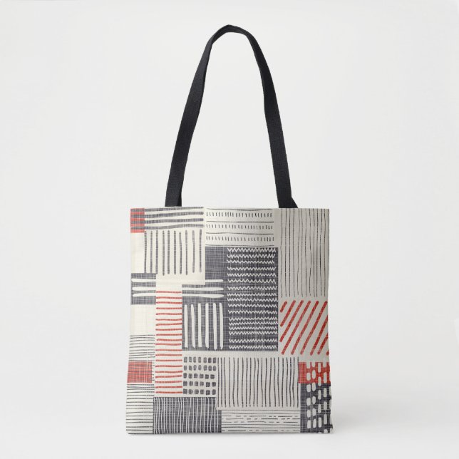 Handgezeichnet geometrische Streifen, nahtlos. Tasche (Vorderseite)