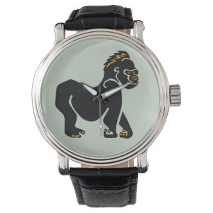Handgezeichnet - GORILLA - Primat - Ape - Afrika - Armbanduhr