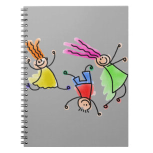 HandGezeichnet Happy Strichmännchens Sketch Notizblock