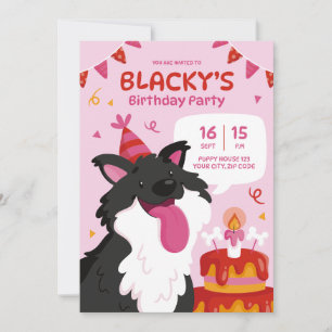 HandGezeichnet Hund zum Geburtstag - Person Einladung