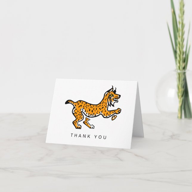 Handgezeichnet - Iberische LYNX - Wildtiere - Natu Dankeskarte (Vorderseite)