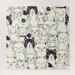 Handgezeichnet Katzen doodeln nahtlos.