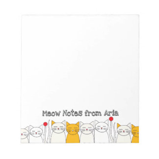 HandGezeichnet Kitty Modern Cat mit Individuelle N Notizblock