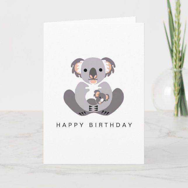 Handgezeichnet - KOALA - Australische wild lebende Karte (Vorderseite)