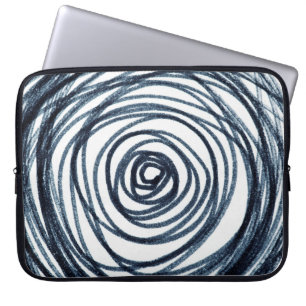 Handgezeichnet Kreise Spiralmuster mit abstraktem Laptopschutzhülle