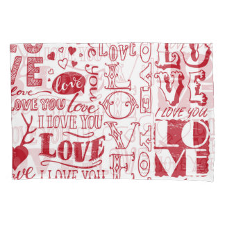 Handgezeichnet Liebe Doodles, charmantes Muster. Kissenbezug