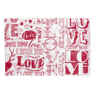 Handgezeichnet Liebe Doodles, charmantes Muster. Kissenbezug