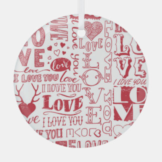 Handgezeichnet Liebe Doodles, charmantes Muster. Ornament Aus Glas