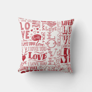 handgezeichnet Liebe Doodles Kissen