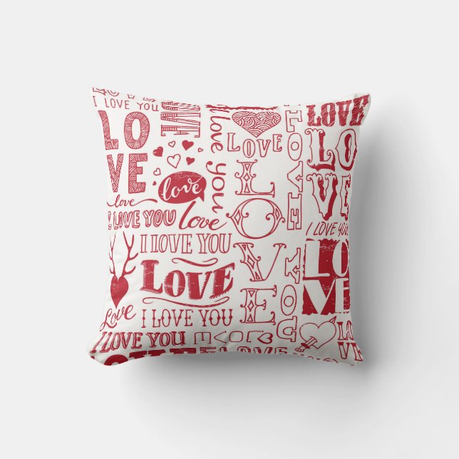 handgezeichnet Liebe Doodles Kissen (Vorderseite)