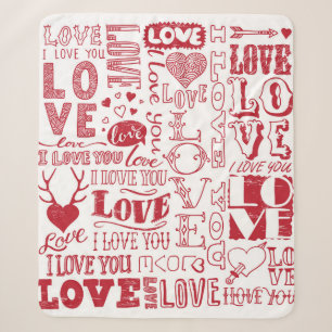 handgezeichnet Liebe-Doodles Sherpadecke