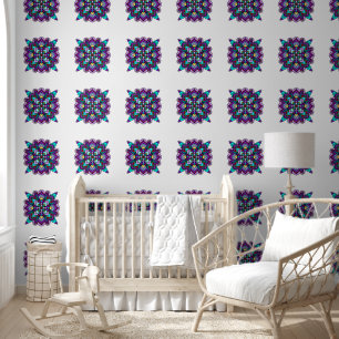 Handgezeichnet Lila und blau Mandala Tapete