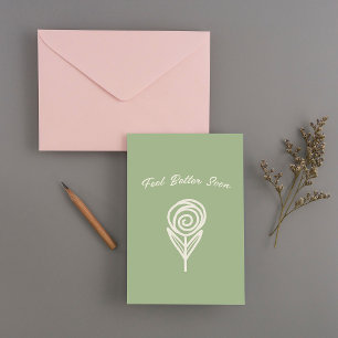 Handgezeichnet, Linienrose - Gute Besserung Dankeskarte