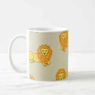 Handgezeichnet Löwe: Vintages Muster. Kaffeetasse