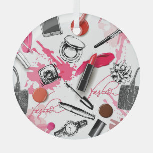 Handgezeichnet Make-up, Vintages Grafikmuster. Ornament Aus Glas