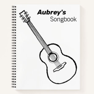 Handgezeichnet Minimal Guitar Spiral Notebook Notizbuch