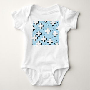 HandGezeichnet Muster mit Plus Zeichen. Baby Strampler