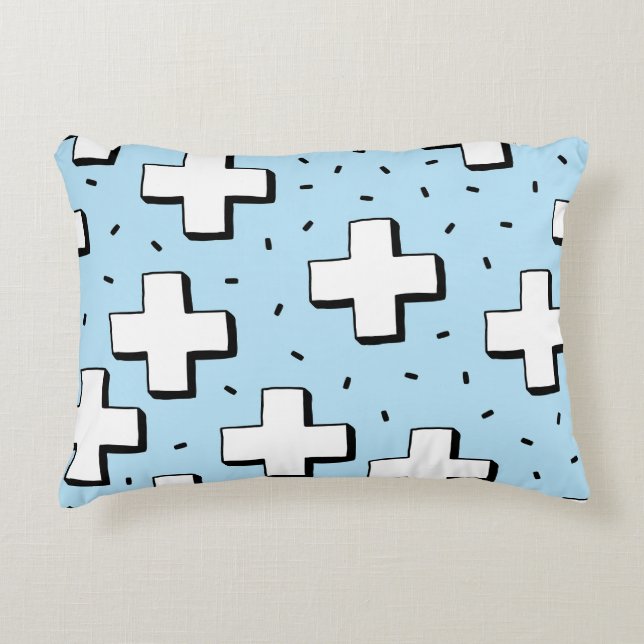 HandGezeichnet Muster mit Plus Zeichen. Dekokissen (Vorderseite)