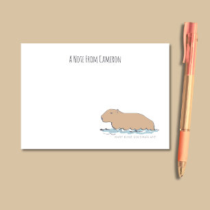 HandGezeichnet Niedlicher Capybara Tierpark Post-it Klebezettel