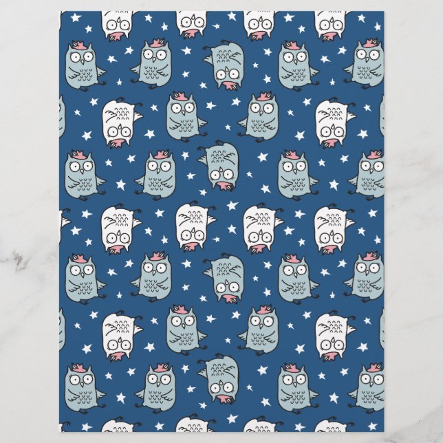 HandGezeichnet Niedliches Baby Owl Muster 🦉 (Vorderseite)