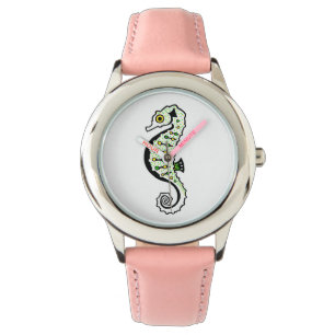 Handgezeichnet - Niedliches SEEPFERD - Natur - Mäd Armbanduhr