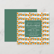 HandGezeichnet Orange Botanisches Abstraktes Braut