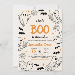 Handgezeichnet Orange eine kleine Boo Babydusche Einladung