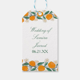 HandGezeichnet Orangefarbene Abstrakte Hochzeit Geschenkanhänger