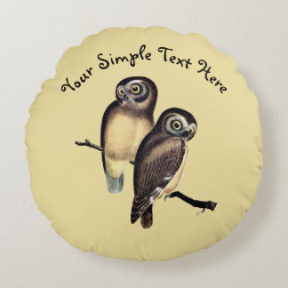 Handgezeichnet Owl Illustration Rundkissen Rundes Kissen