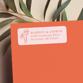 HandGezeichnet Palmen Rosa Hochzeitsstimmung Rücks