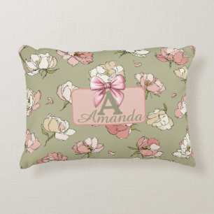 HandGezeichnet Peony Muster Akzent Pillow Dekokissen
