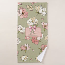 HandGezeichnet Peony Pattern Handtuch Badehandtuch