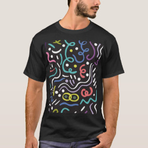 Handgezeichnet Pinselmuster, Zickzacklinien. T-Shirt