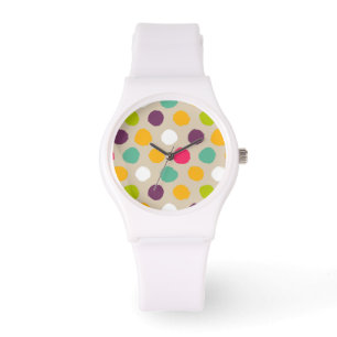 Handgezeichnet Polka-Punktmuster Armbanduhr