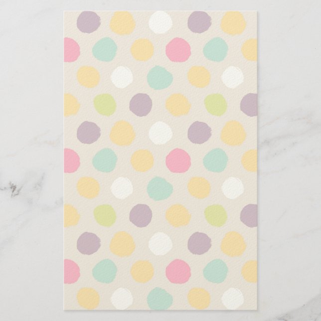 Handgezeichnet Polka-Punktmuster Briefpapier (Vorderseite)