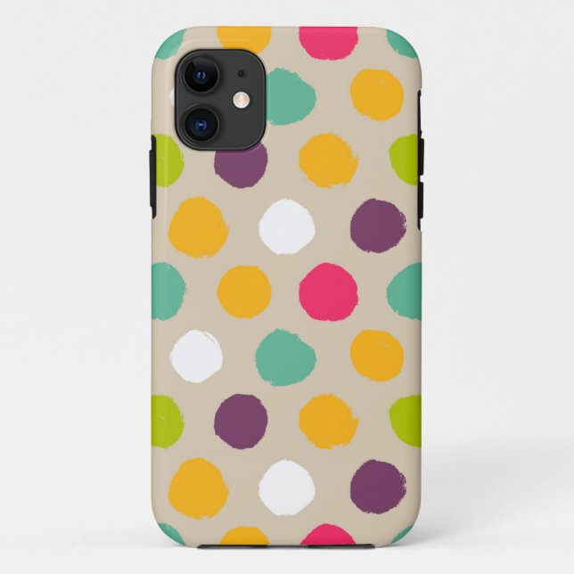 Handgezeichnet Polka-Punktmuster Case-Mate iPhone Hülle (Rückseite)