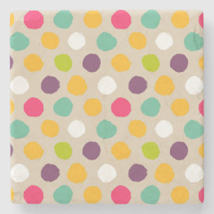 Handgezeichnet Polka-Punktmuster Steinuntersetzer