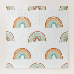 Handgezeichnet Regenbogen: pastellfarbenes nahtlos