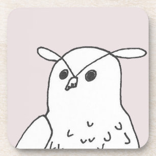 Handgezeichnet Rosa Owl Getränkeuntersetzer