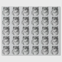 HandGezeichnet Snow Leopard Geschenkpapier