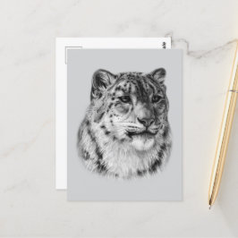 HandGezeichnet Snow Leopard Postkarte