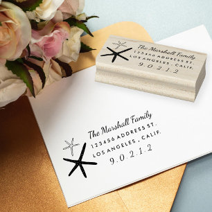 HandGezeichnet Star Fish Rubber Rücksendeadresse B Gummistempel