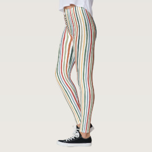Handgezeichnet Streifen in Jugendstil-inspiriert F Leggings