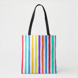 Handgezeichnet Streifen in kräftigen Pop-Kunstfarb Tasche